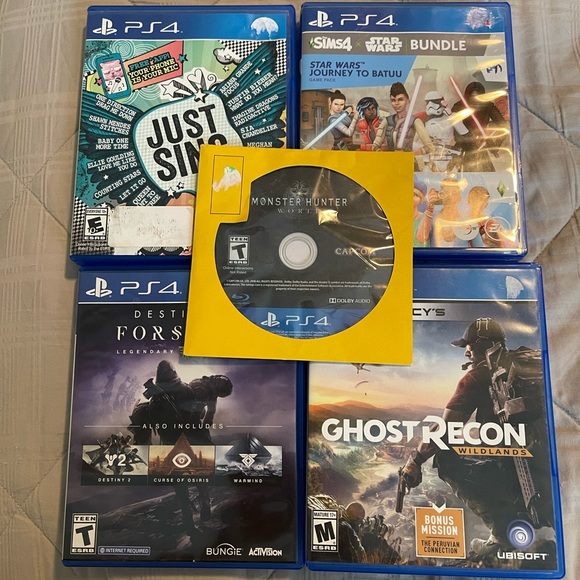 PS4 Games -Just sing Sims4 Star Wars Ghost Recon Destiny 2 Monster Hunter